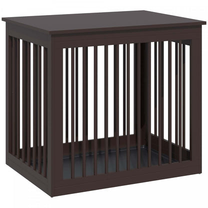 Pawhut Meuble Pour Cage De Chien En Bois, Table D'Extrémité De Niche Pour Chiot, Maison Décorative Avec Porte Avant