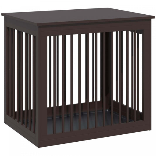 Pawhut Meuble Pour Cage De Chien En Bois, Table D'Extrémité De Niche Pour Chiot, Maison Décorative Avec Porte Avant