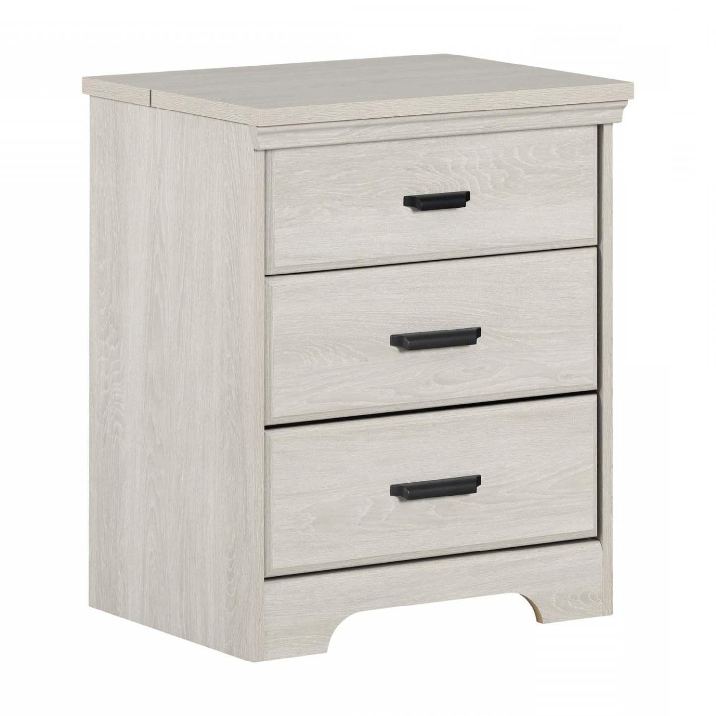 Table de nuit Versa avec station de recharge et tiroirs - Chêne hivernal|Table de nuit Versa avec station de recharge et tiroirs - chêne hivernal