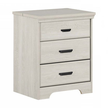 Table de nuit Versa avec station de recharge et tiroirs - Chêne hivernal|Table de nuit Versa avec station de recharge et tiroirs - chêne hivernal