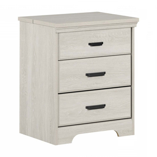 Table de nuit Versa avec station de recharge et tiroirs - Chêne hivernal|Table de nuit Versa avec station de recharge et tiroirs - chêne hivernal