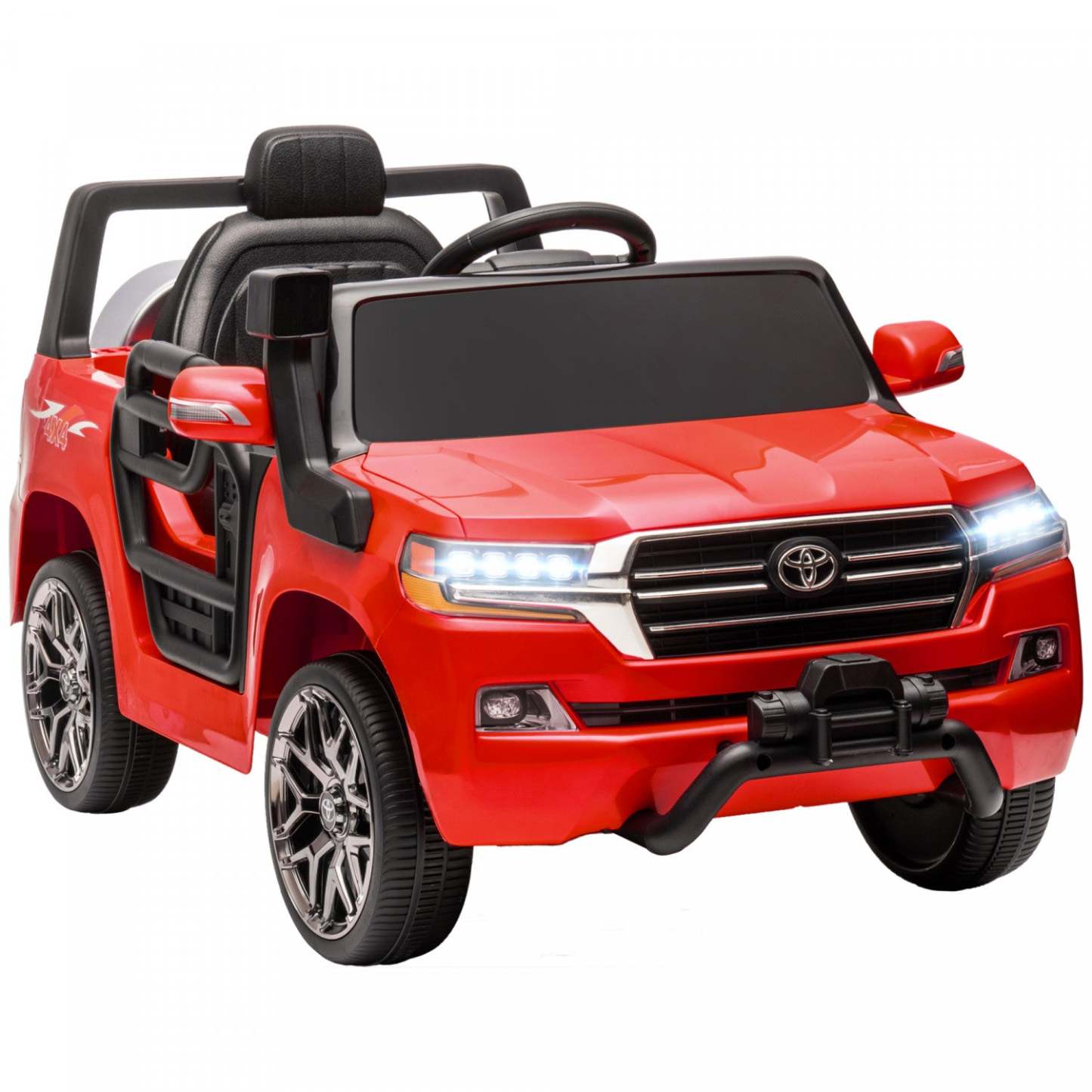 Qaba Voiture Électrique 12 V Pour Enfants, Voiture Pour Enfants Sous Licence Toyota Land Cruiser Avec Parent Re