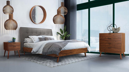 Commode Flashby avec 4 tiroirs - Faux noyer | Commode Flashby Avec 4 Tiroirs - Faux Noyer