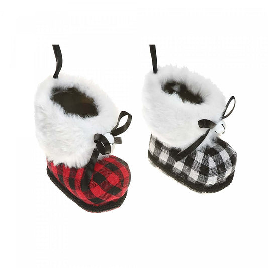 Buffalo Plaid Boot Ornament - Set of 12 Christmas Ornaments|Ornement botte à point à carreaux - ensemble de 12 ornements de Noël