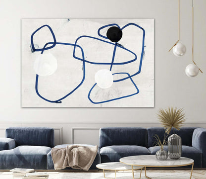 Œuvre d'art murale géante « Midblue I » 72 x 48