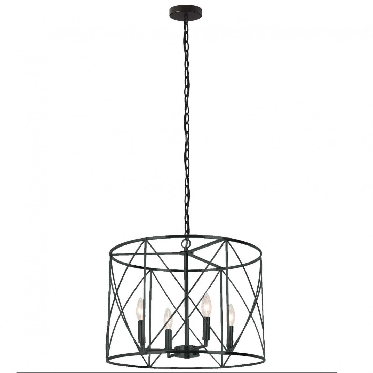 Dainolite Calah 4 Light Chandelier Incandescent Matte Black Lamp|Lustre Calah de Dainolite avec fini noir mat et 4 ampoules incandescentes