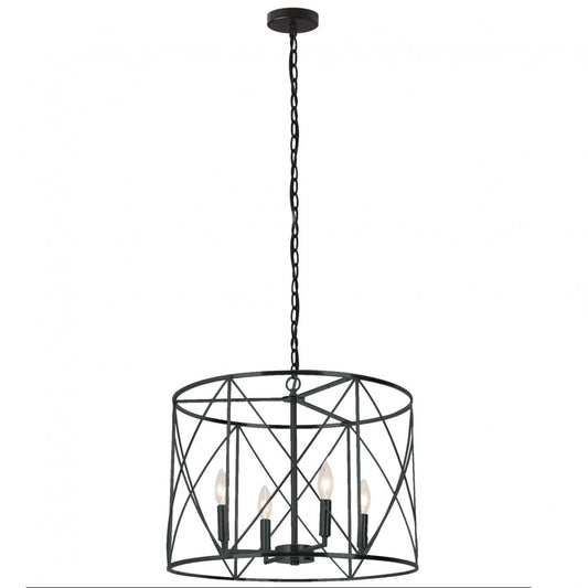 Dainolite Calah 4 Light Chandelier Incandescent Matte Black Lamp|Lustre Calah de Dainolite avec fini noir mat et 4 ampoules incandescentes
