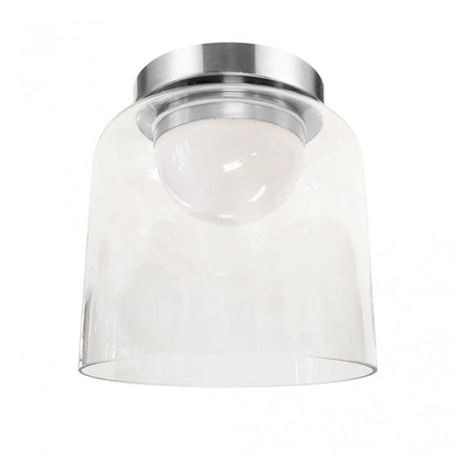 Dainolite Nadine 7dia. Lampe LED Flush Mount 10w Chrome Poli Verre Clair|Plafonnier affleuré Nadine de Dainolite de 7 po de diamètre en verre transparent, avec finition chromé poli et ampoule à DEL de 10 W