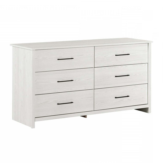 Commode Fernley 6 tiroirs - Pin blanc|Commode Fernley à 6 tiroirs - pin blanc