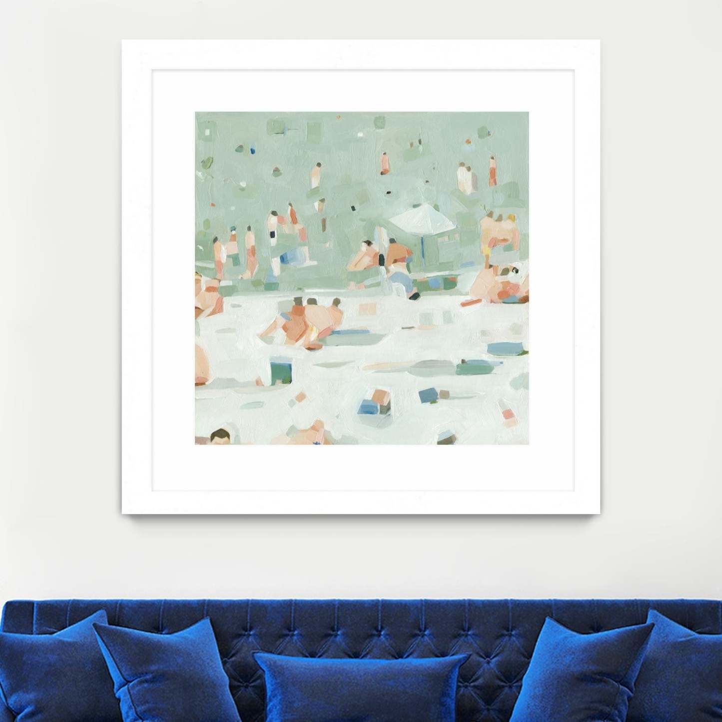 Summer Confetti I Matted and Framed White 36x36 Wall Art|Œuvre d'art murale encadrée blanche et mate « Summer Confetti I » 36 x 36