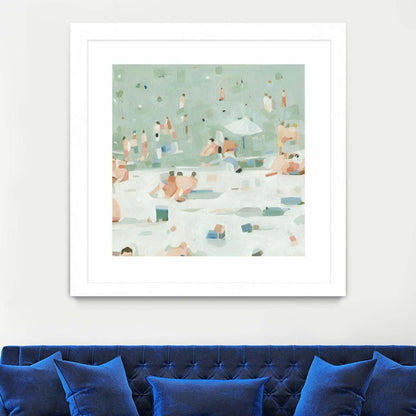 Summer Confetti I Matted and Framed White 36x36 Wall Art|Œuvre d'art murale encadrée blanche et mate « Summer Confetti I » 36 x 36