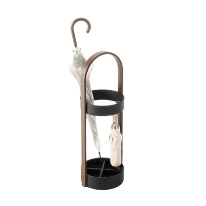 Umbra Modern Steel Bellwood Umbrella Stand - Black and Walnut|Support à parapluie moderne Bellwood de Umbra en acier - noir et noyer