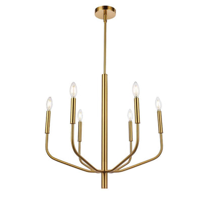 Dainolite Eleanor 6 Light Chandelier Aged Brass Lamp|Lustre Eleanor de Dainolite avec fini laiton vieilli et 6 ampoules