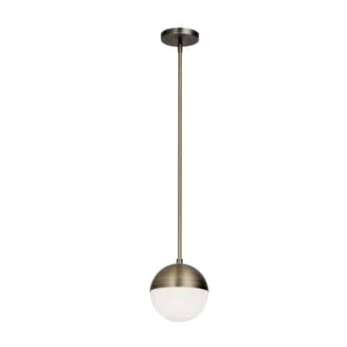 Luminaire suspendu Dayana 1 lumière finition laiton antique lampe en verre blanc | Dainolite Dayana Lampe suspendue à 1 lumière, finition laiton antique, lampe en verre blanc