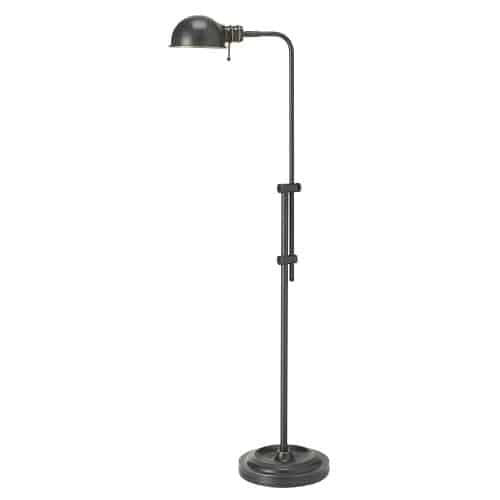 Dainolite Fedora Floor Lamp Oil Brushed Bronze Adjustable Arm And Shade|Lampe à pied Fedora de Dainolite avec abat-jour, bras réglable et fini bronze brossé huilé