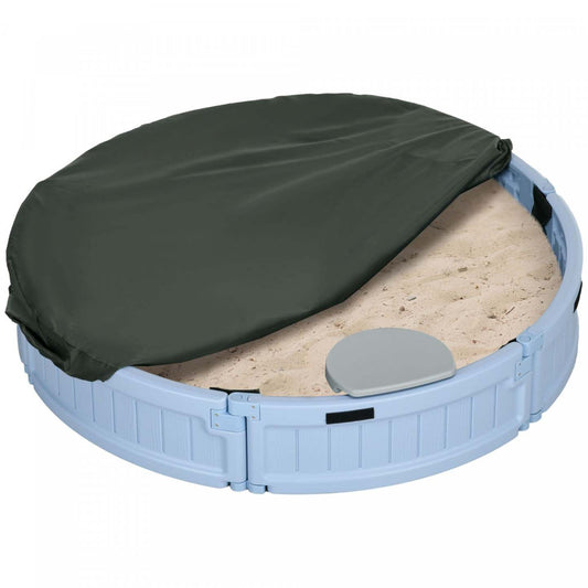 Bac à sable pour enfants avec couvercle, bac à sable extérieur avec siège d'angle, assemblage facile, station de jeu de sable pour le jardin | Bac à Sable Extérieur Pour Enfants Avec Couvercle À Voile Oxford Imperméable, Doublure En Tissu Infe