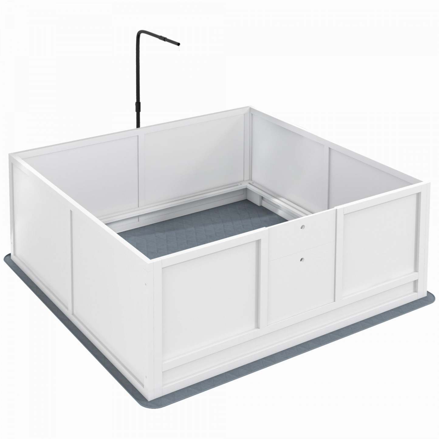 Pawhut Boîte De Mise Bas Pour Chiens, Parc Pour Chiots Avec Support Lumineux Rétractable, Coussin Im Lavable