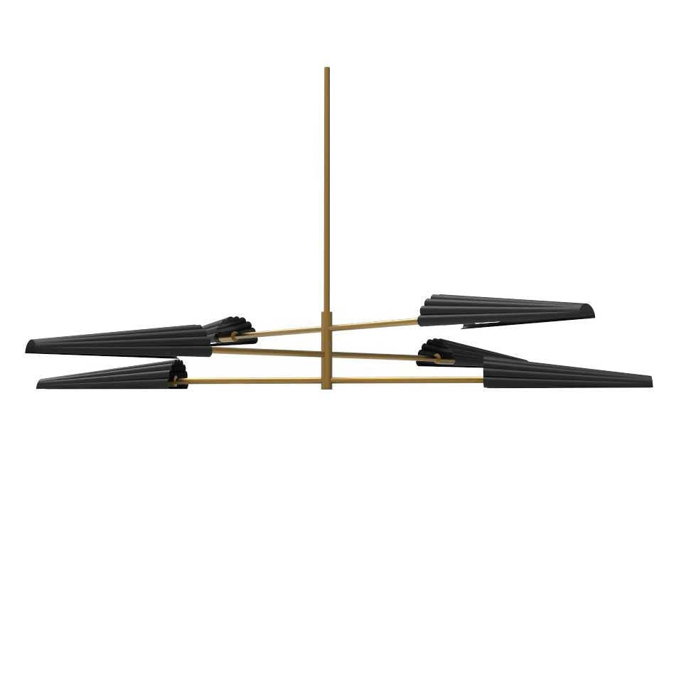 Dainolite Cassie 6 Light 3tier Chandelier Aged Brass/Matte Black Lamp|Lustre Cassie de Dainolite à 3 niveaux, avec fini laiton vieilli et noir mat et 6 ampoules