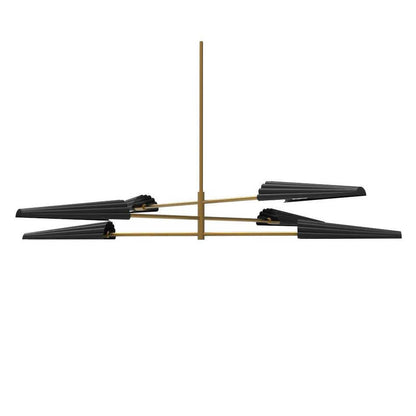Dainolite Cassie 6 Light 3tier Chandelier Aged Brass/Matte Black Lamp|Lustre Cassie de Dainolite à 3 niveaux, avec fini laiton vieilli et noir mat et 6 ampoules