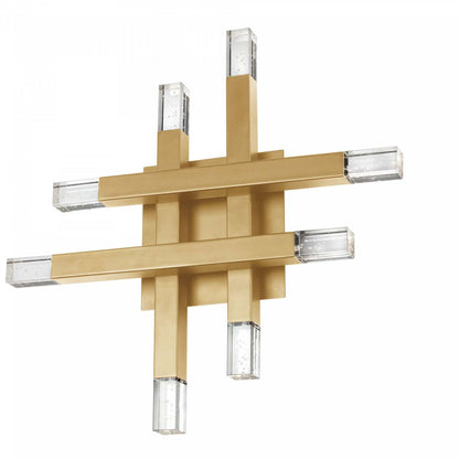 Dainolite Francesca Wall Sconce 24w Aged Brass Acrylic Diffuser Lamp|Applique murale Francesca de Dainolite en acrylique qui diffuse la lumière, avec fini laiton vieilli et ampoule de 24 W