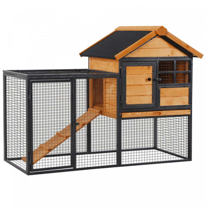 Pawhut Maison Pour Animaux De Compagnie En Bois Et Metal Surelev Clapier Pour Lapin Cage Pour Lapin