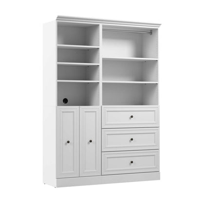Système d'organisateur de garde-robe Versatile de Bestar de 61 po (L) avec portes - blanc