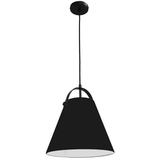 Dainolite Emperor 1 Light Pendant Matte Black Finish Black Shade Lamp|Luminaire suspendu Emperor de Dainolite avec abat-jour noir, fini noir mat et 1 ampoule