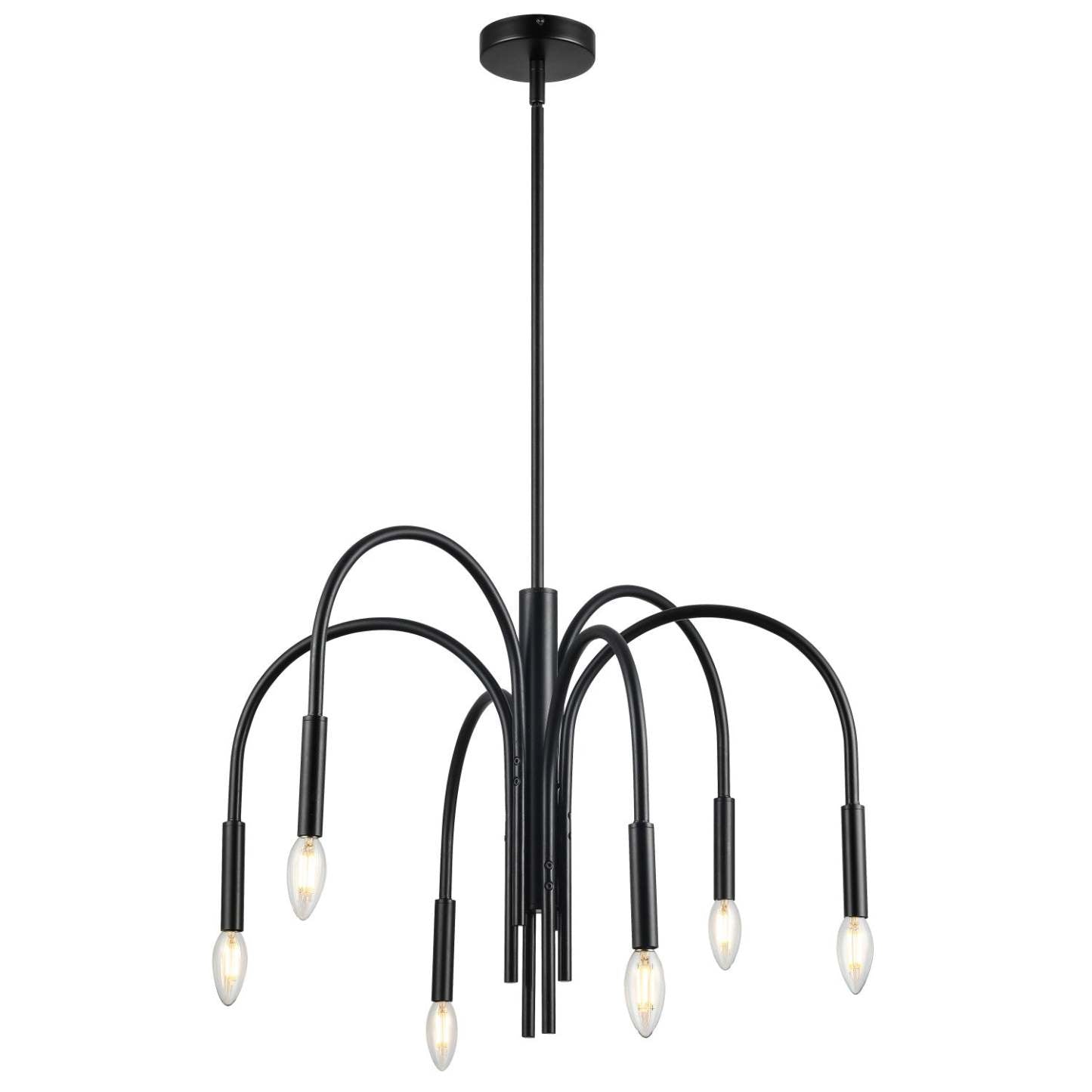 Dainolite Callway 6 Light Chandelier Matte Black Lamp|Lustre Callway de Dainolite avec fini noir mat et 6 ampoules