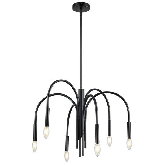 Dainolite Callway 6 Light Chandelier Matte Black Lamp|Lustre Callway de Dainolite avec fini noir mat et 6 ampoules