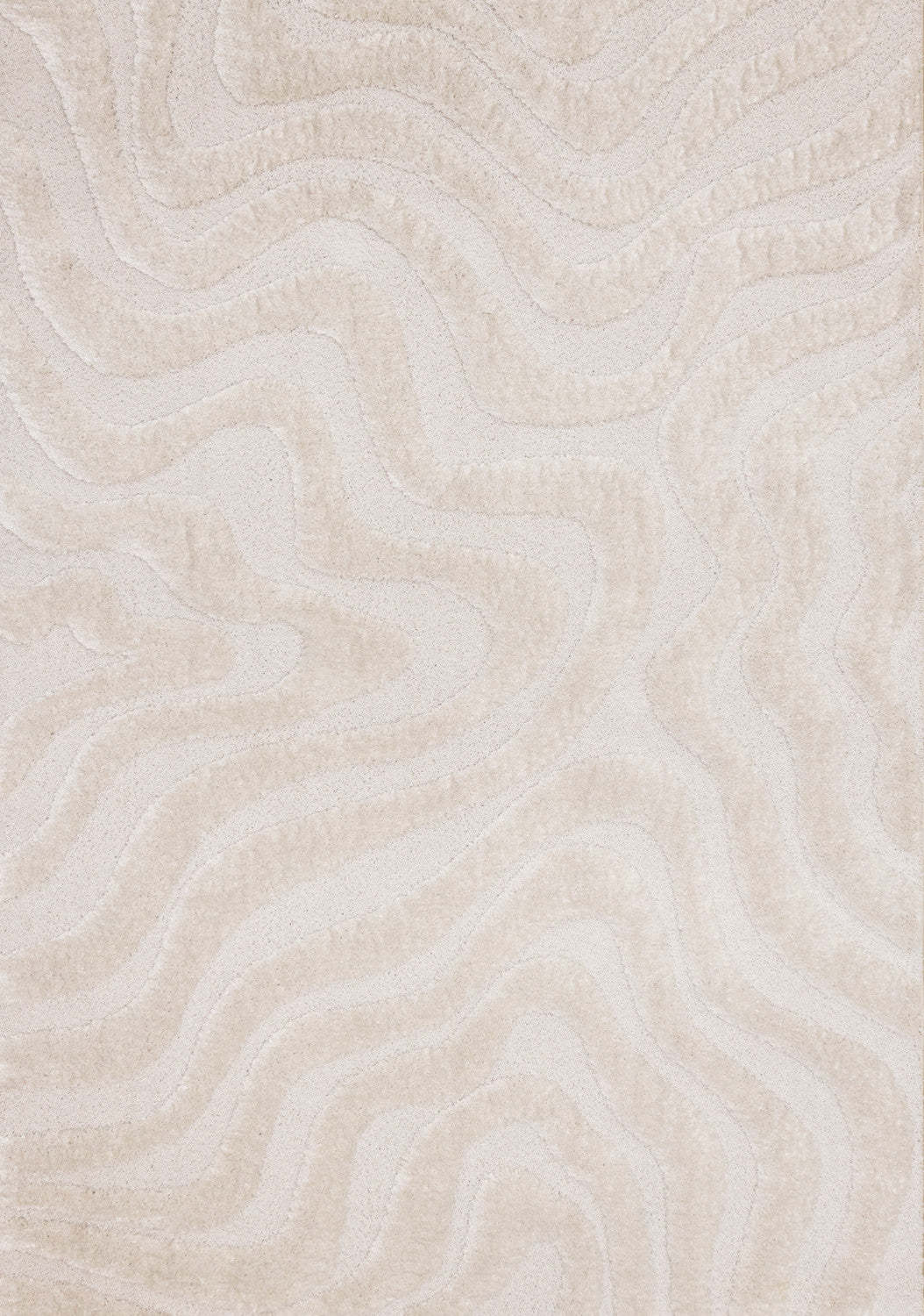 Lincoln Modern Luxurious Plush White Curves Area Rug - 5'3 x 7'7|Carpette moderne, luxueuse et moelleuse Lincoln blanche à motif de courbes - 5 pi 3 po x 7 pi 7 po