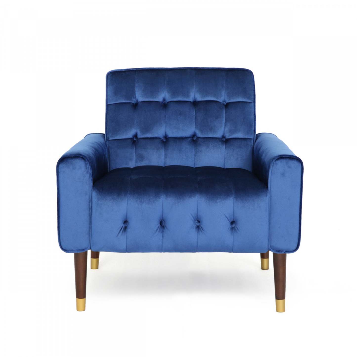 Henley Fauteuil d'appoint moderne avec dossier capitonné, revêtement en polyester, fauteuil d'appoint bleu | Henley Fauteuil D'appoint Moderne Avec Dossier Capitonne, Revetement En Polyester, Bleu