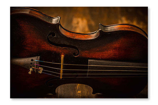 Détail d'un violon ancien de style vintage sur fond de bois, cadre mural et panneau de tissu 28 x 42 po | Détail d'un violon ancien de style vintage sur fond de bois 28 po x 42 po : Cadre d'art mural et panneau de tissu | D44G4RBZ