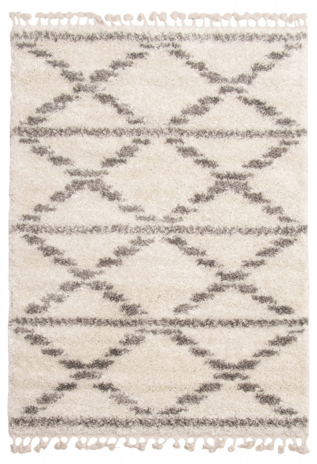 Helma Liv Cream Shag 6'7 X 9'6 Area Rug|Carpette à poil long Helma Liv crème 6 pi 7 po x 9 pi 6 po|D86FWTP7