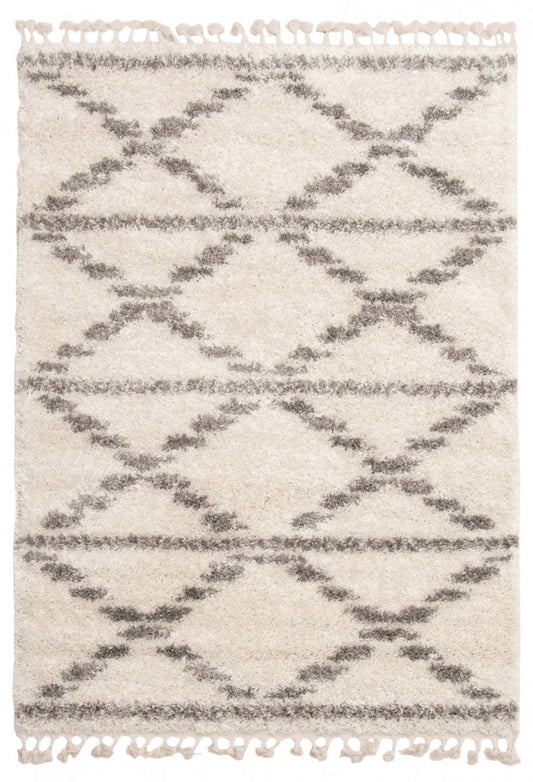 Helma Liv Cream Shag 6'7 X 9'6 Area Rug|Carpette à poil long Helma Liv crème 6 pi 7 po x 9 pi 6 po|D86FWTP7
