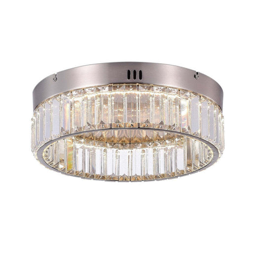 Stella One-Tier LED Satin Nickel Flush Mount|Plafonnier affleuré à 1 niveau Stella nickel satiné à DEL|D06HXRK8
