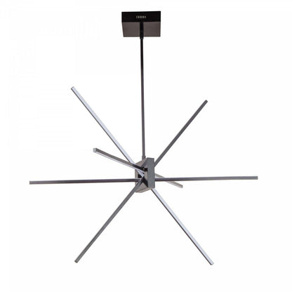 Dainolite Summit LED Chandelier 46w Matte Black White Acrylic Diffuser Lamp|Lustre Summit de Dainolite en acrylique blanc qui diffuse la lumière, avec fini noir mat et ampoule à DEL de 46 W