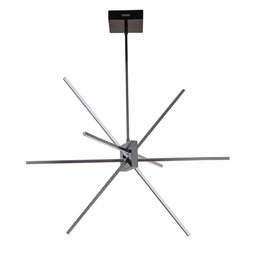 Dainolite Summit LED Chandelier 46w Matte Black White Acrylic Diffuser Lamp|Lustre Summit de Dainolite en acrylique blanc qui diffuse la lumière, avec fini noir mat et ampoule à DEL de 46 W
