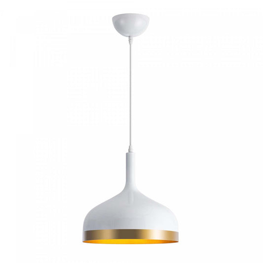 Dash Collection 12 Pendant Ceiling Light - White & Gold|Luminaire suspendu de la collection Dash de 12 po - blanc et doré