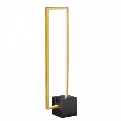 Lampe de table Florence de Dainolite avec socle en béton noir mat, finition laiton vieilli et ampoule à DEL de 22 W