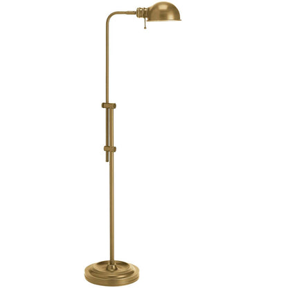 Dainolite Fedora 1 Light Adjustable Pharmacy Floor Lamp Aged Brass|Lampe à pied de pharmacie Fedora réglable de Dainolite avec finition en laiton vieilli et 1 ampoule
