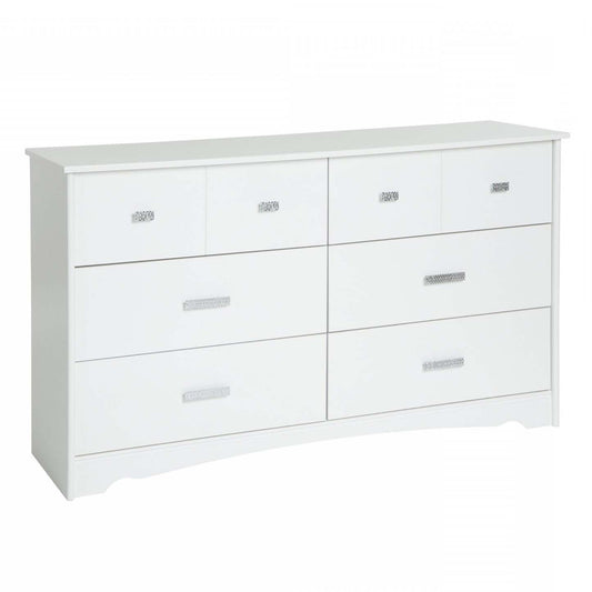 Commode à 6 tiroirs Tiara - Blanc pur | Tiara Bureau 6 Tiroirs - Blanc solide | D83GJKB2