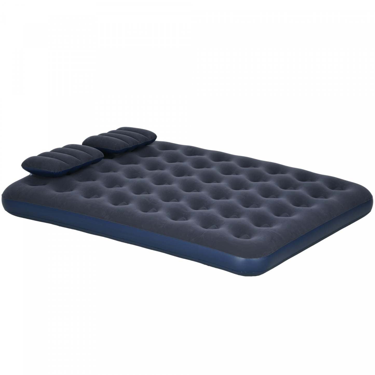 Matelas pneumatique double Outsunny avec 2 oreillers, lit pneumatique jumeau, bleu
