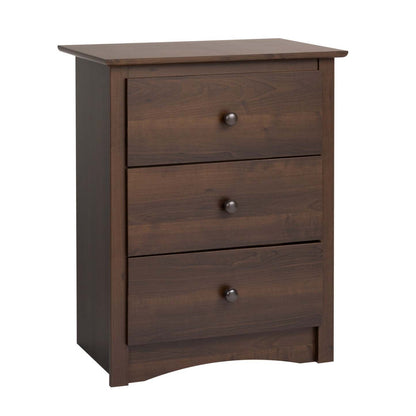 Fremont 3-Drawer Tall Nightstand - Espresso|Table de nuit haute Fremont à 3 tiroirs - espresso
