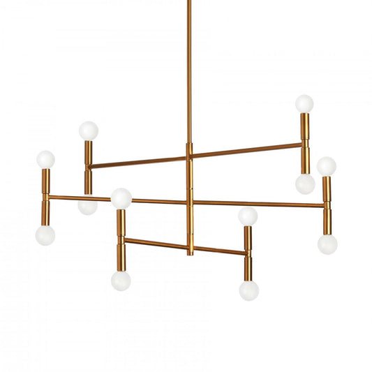 Dainolite Ava 12 Light Chandelier Medium Vintage Bronze Finish Lamp|Lustre moyen Ava de Dainolite avec fini bronze rétro et 12 ampoules