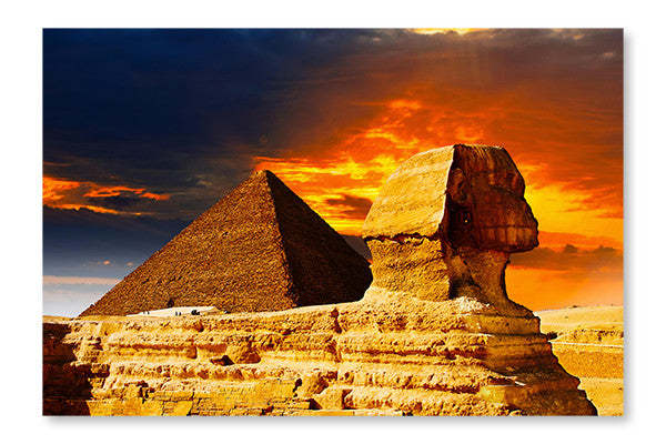 Cadre mural et panneau en tissu « Grand Sphinx » 24 x 36 po | Grand Sphinx 24 po x 36 po : Cadre d'art mural et panneau de tissu | D44G9N5U