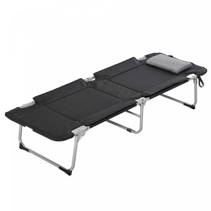 Lit de camping pliant Outsunny pour le sommeil en plein air, noir