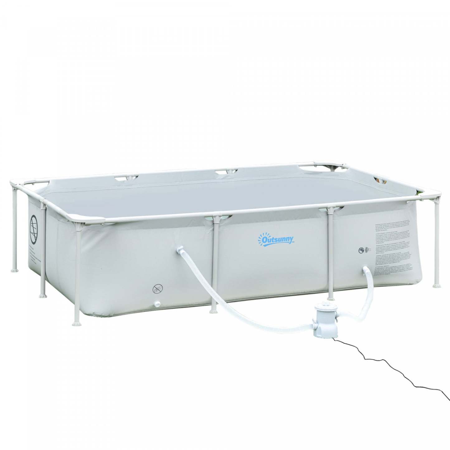 Outsunny 8,3' X 5' X 26 Cadre de piscine hors sol, gris