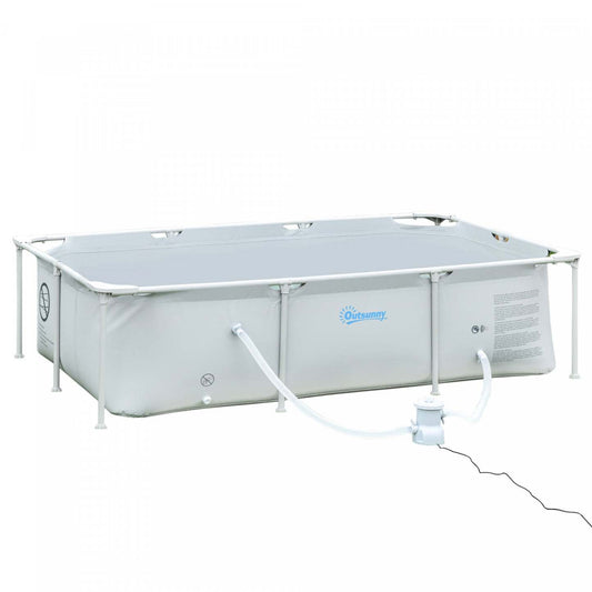 Outsunny 8,3' X 5' X 26 Cadre de piscine hors sol, gris