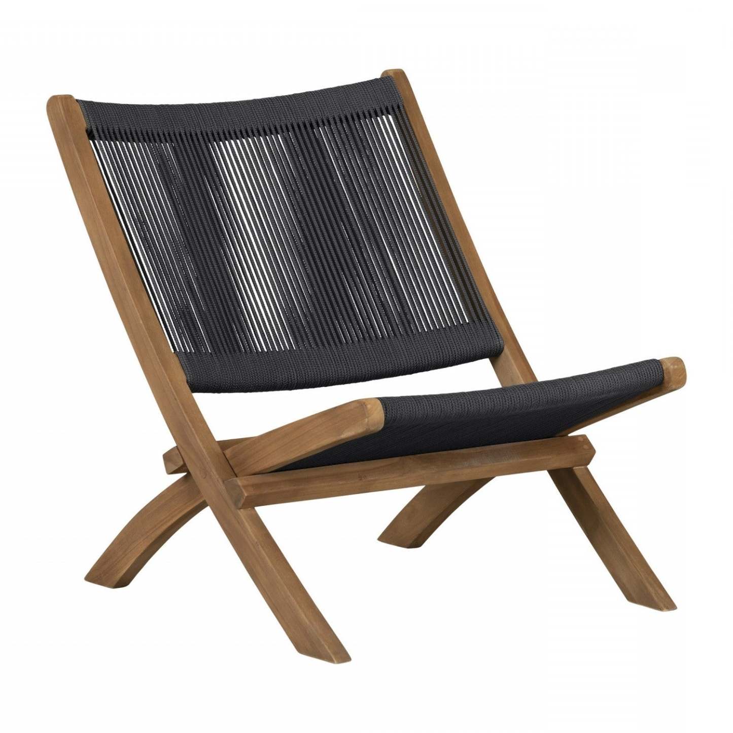 Agave Wood Rope Lounge Chair – Naturel/Gris|Fauteuil de détente Agave en bois et en corde - naturel et gris