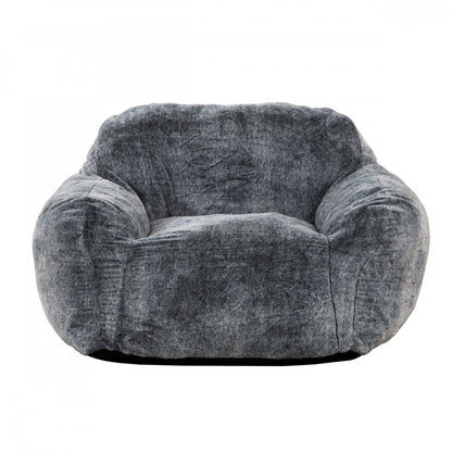 Sealy Tore Faux Fur High Density Foam Bean Bag Chair - Blue|Fauteuil poire Tore de Sealy en fausse fourrure avec mousse à mémoire de forme
